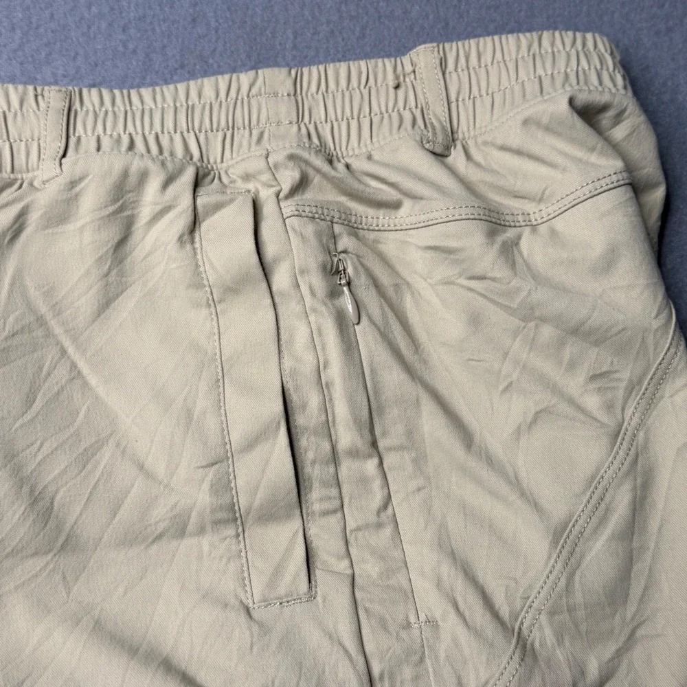 Birddogs Gym Shorts Mens XL Khaki Built-in Liner Stretch Activewear Drawstring